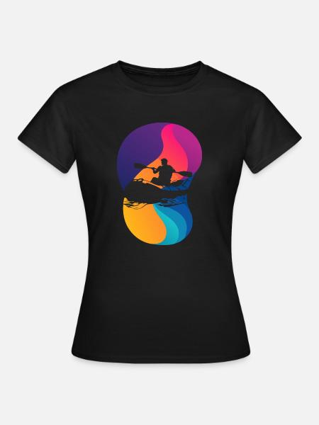 Rudern Wildwasser Bach - Frauen T-Shirt - Schwarz