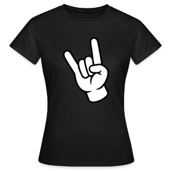 Fête de signature de la main - T-shirt Femme - noir - Devant - AI Model Female 172 dark (172cm)