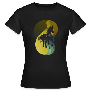 Pferd Ross Pferde - Frauen T-Shirt - Schwarz - Vorne - AI Model Female 172 dark (172cm)