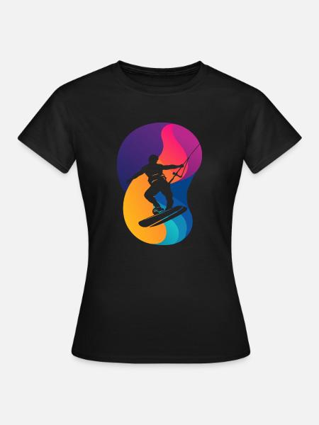 Wakeboarding Wakeboarder - Frauen T-Shirt - Schwarz