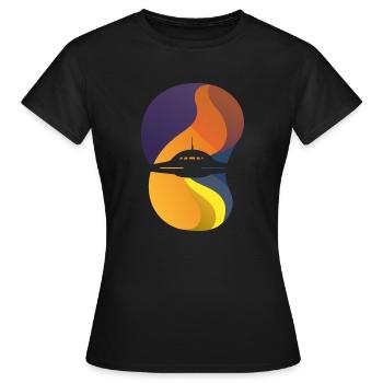 UFO Space Invasion - Women's T-Shirt - black - Front - AI Model Female 172 dark (172cm)