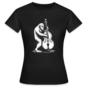Bigfoot joue de la contrebasse - T-shirt Femme - noir - Devant - AI Model Female 172 dark (172cm)