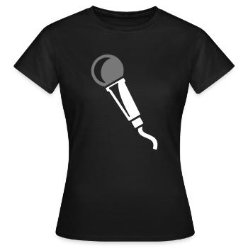 Mikrofon - Frauen T-Shirt - Schwarz - Vorne - AI Model Female 172 dark (172cm)