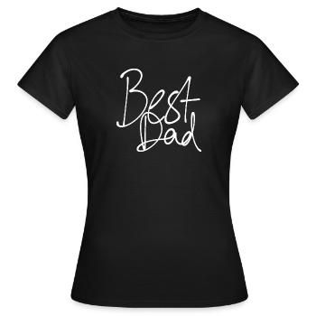 MEILLEUR PAPA MANUSCRIT BLANC - T-shirt Femme - noir - Devant - AI Model Female 172 dark (172cm)