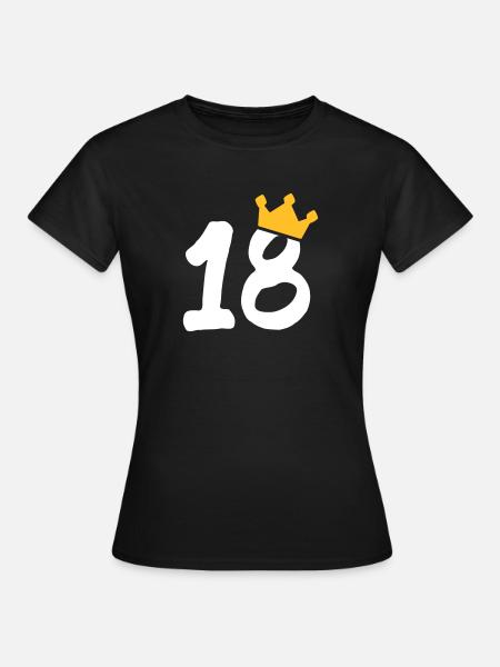 18 corona 18 compleanno 18 anni - Maglietta da donna - nero