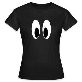 squinting eyes, funny, funny - Women's T-Shirt - black - Front - AI Model Female 172 dark (172cm)