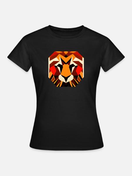 Majestic lion's head in powerful colors - Women's T-Shirt - black