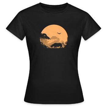 Rhino - Nashorn - Frauen T-Shirt - Schwarz - Vorne - AI Model Female 172 dark (172cm)