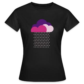 Purple clouds - colorful weather, rain, raindrops - Women's T-Shirt - black - Front - AI Model Female 172 dark (172cm)