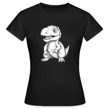 Tyrannosaurus rex girl trex gift - Women's T-Shirt - black - Front - AI Model Female 172 dark (172cm)