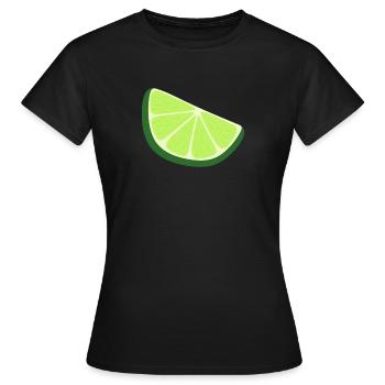 tranche de citron vert - T-shirt Femme - noir - Devant - AI Model Female 172 dark (172cm)