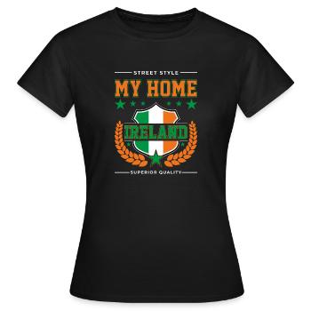 Mon pays d’origine Irlande - T-shirt Femme - noir - Devant - AI Model Female 172 dark (172cm)