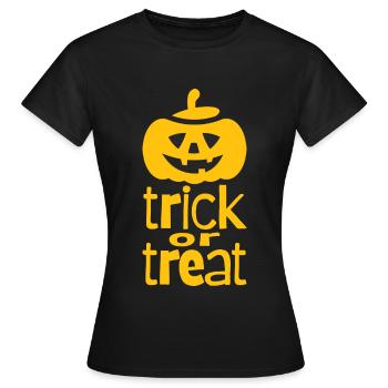 Trick Or Treat Halloween Jack-o'-lantern - Women's T-Shirt - black - Front - AI Model Female 172 dark (172cm)
