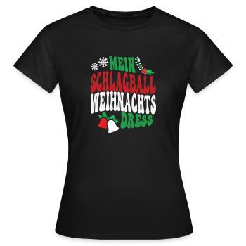 Weihnachten Schlagball Spielerin Schlagballspieler - Frauen T-Shirt - Schwarz - Vorne - AI Model Female 172 dark (172cm)