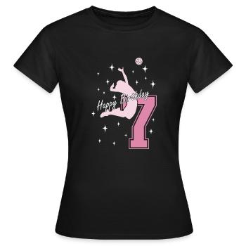 7. Geburtstag Volleyball Volleyballspielerin - Frauen T-Shirt - Schwarz - Vorne - AI Model Female 172 dark (172cm)