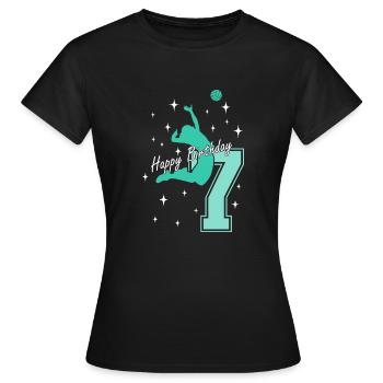 7. Geburtstag Volleyball Volleyballspielerin - Frauen T-Shirt - Schwarz - Vorne - AI Model Female 172 dark (172cm)