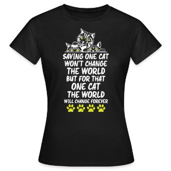Amoureux des chats - T-shirt Femme - noir - Devant - AI Model Female 172 dark (172cm)