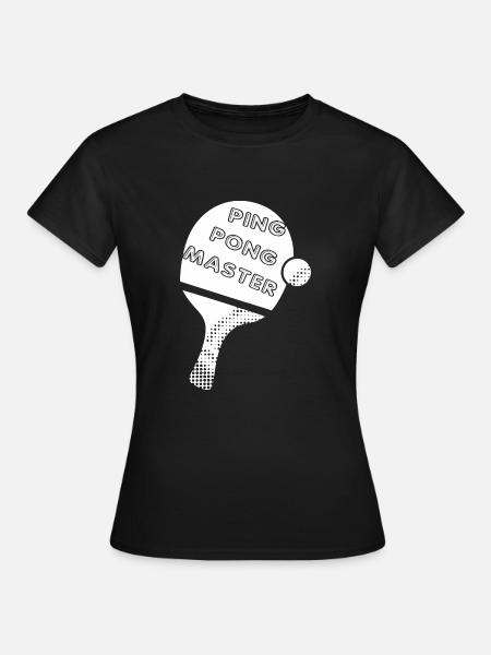tischtennis - T-shirt dam - svart