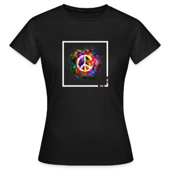 L’amour de la paix gagne - T-shirt Femme - noir - Devant - AI Model Female 172 dark (172cm)