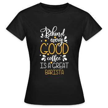 Lait Espresso Latte Macchiato - T-shirt Femme - noir - Devant - AI Model Female 172 dark (172cm)