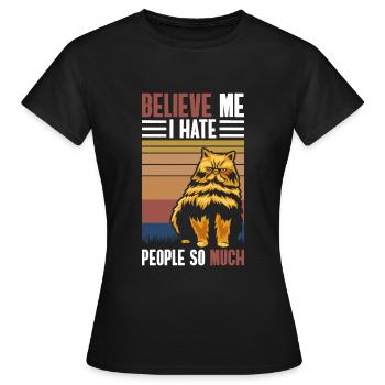Hate Crowd Misanthrope Irony - Women's T-Shirt - black - Front - AI Model Female 172 dark (172cm)