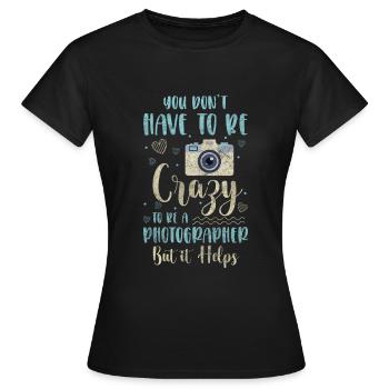 Kamera Fotografie Objektiv Fotoshooting - Frauen T-Shirt - Schwarz - Vorne - AI Model Female 172 dark (172cm)