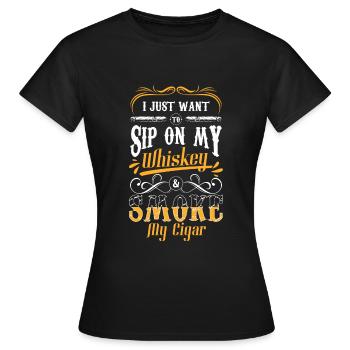 Zigarre Lounge Qualm Genuss - Frauen T-Shirt - Schwarz - Vorne - AI Model Female 172 dark (172cm)
