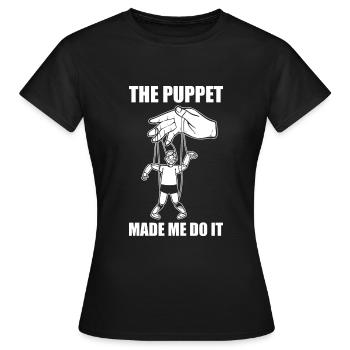 Lustiger Bauchredner-Puppenspieler Puppenmacher - Frauen T-Shirt - Schwarz - Vorne - AI Model Female 172 dark (172cm)