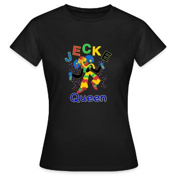Jecke Queen im Karneval T-Shirt - Frauen T-Shirt - Schwarz - Vorne - AI Model Female 172 dark (172cm)