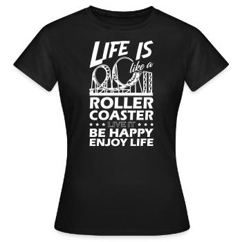 La vie est comme des montagnes russes - T-shirt Femme - noir - Devant - AI Model Female 172 dark (172cm)