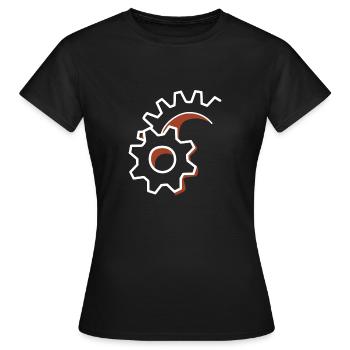 Zahnrad Mechanisch Getriebe - Frauen T-Shirt - Schwarz - Vorne - AI Model Female 172 dark (172cm)