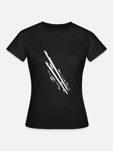 Sportliche Sportlich Streifen Joggen Gym Geschenk - Frauen T-Shirt - Schwarz