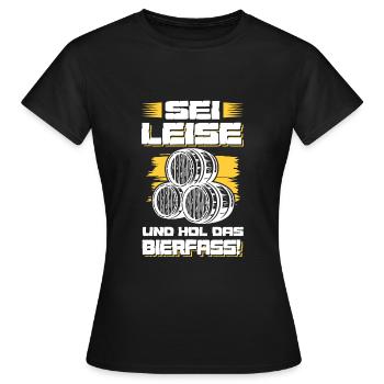 bier bierfass - Frauen T-Shirt - Schwarz - Vorne - AI Model Female 172 dark (172cm)