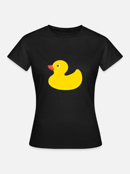 quietscheente,ente,badewanne,wasservogel,gelb - Frauen T-Shirt - Schwarz