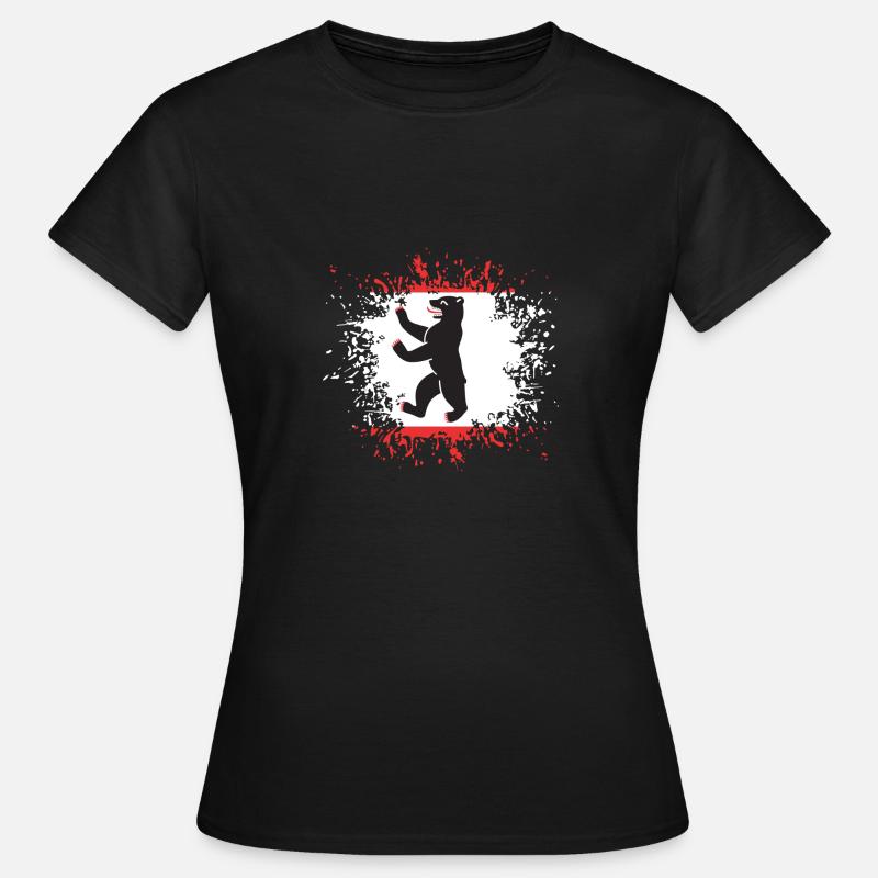 Drapeau, berlin, blot blot éclaboussures b - T-shirt Femme - noir