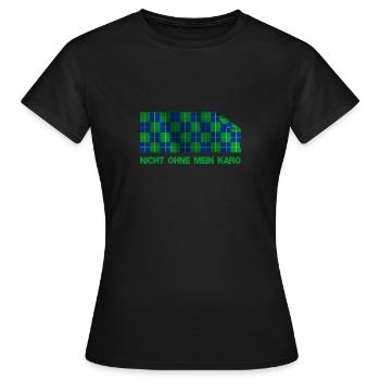 Nicht ohne meine Karo - Geschenk - Frauen T-Shirt - Schwarz - Vorne - AI Model Female 172 dark (172cm)