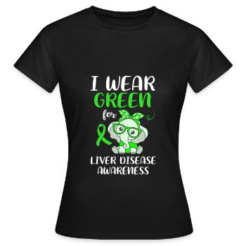 Maladie du foie - T-shirt Femme - noir - Devant - AI Model Female 172 dark (172cm)