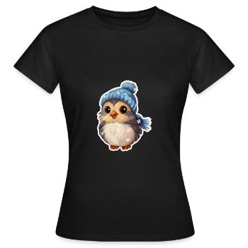 Winter Vögelchen - Frauen T-Shirt - Schwarz - Vorne - AI Model Female 172 dark (172cm)