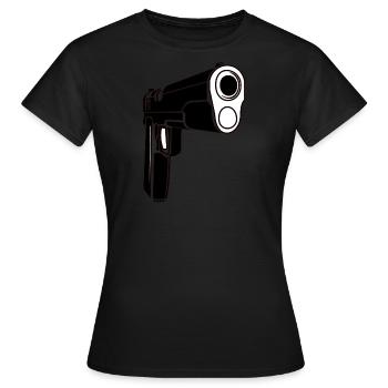 pistolet - T-shirt Femme - noir - Devant - AI Model Female 172 dark (172cm)