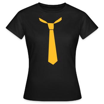 Krawatte - Frauen T-Shirt - Schwarz - Vorne - AI Model Female 172 dark (172cm)