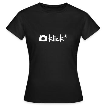 KLICK - T-Shirt für Fotografen - Frauen T-Shirt - Schwarz - Vorne - AI Model Female 172 dark (172cm)