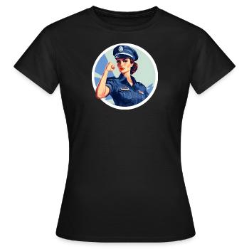 Geschenk für Polizistin in Ausbildung - Frauen T-Shirt - Schwarz - Vorne - AI Model Female 172 dark (172cm)