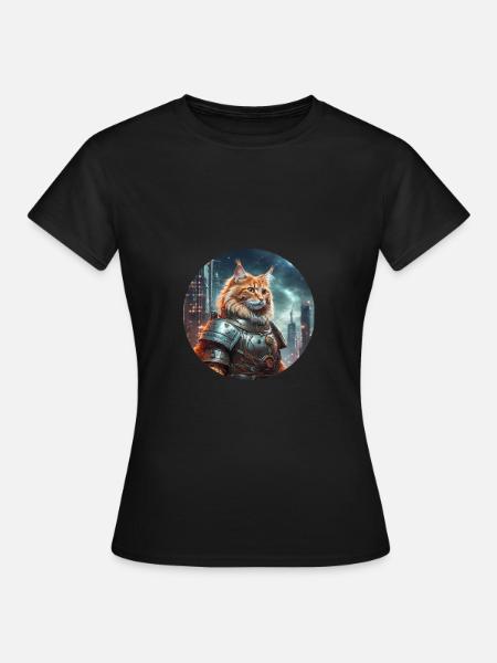 Cyber-Katze - Frauen T-Shirt - Schwarz