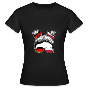 Pole Deutschland Polen - Frauen T-Shirt - Schwarz - Vorne - AI Model Female 172 dark (172cm)