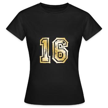 16 Nombre d’or - T-shirt Femme - noir - Devant - AI Model Female 172 dark (172cm)