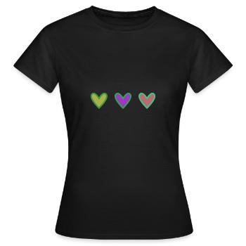 HERZ. HERZ. VALENTINSTAG. LIEBE. LIEBE. HERZ - Frauen T-Shirt - Schwarz - Vorne - AI Model Female 172 dark (172cm)