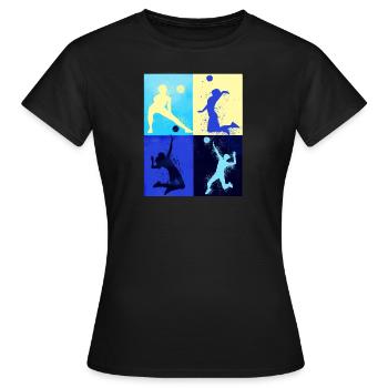 volley-ball, volleyballerine, beachball,graffiti - T-shirt Femme - noir - Devant - AI Model Female 172 dark (172cm)