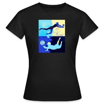volley-ball, volley-ball, beachball,graffiti - T-shirt Femme - noir - Devant - AI Model Female 172 dark (172cm)