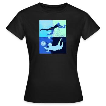 volley-ball, volley-ball, beachball,graffiti - T-shirt Femme - noir - Devant - AI Model Female 172 dark (172cm)