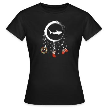 Tigerhai Weihnachten Weihnachtstraumfänger - Frauen T-Shirt - Schwarz - Vorne - AI Model Female 172 dark (172cm)